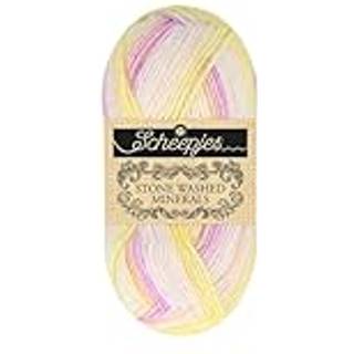 Scheepjes Stone Washed Minerals 905 Limestone Lush Indhold: 78% bomuld, 22% akryl Vægt/længde: 50g = ca. 130 m Strikkepinde: 3.00-3.50 mm Strikkefasthed: 10 x 10 cm = 24 masker x 32 rækker Pleje: Maskinvask 40°C.