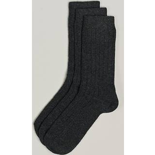 Amanda Christensen 3-Pack Supreme Wool/Cashmere Sock Antracite Melange