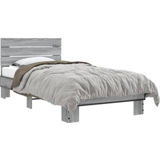 Sengeramme Konstrueret Træ Og Metal - Grå sonoma-eg / 75 x 190 cm