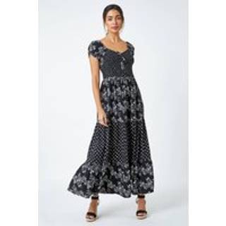 Roman Roman Abstrakt Slips Detail Tiered Maxikjole - EU 42 (UK 14)