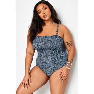 Yours Curve Boho Tryk Shirred Tummy Control BadedragtEU 42 (UK 14)