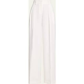 MK Linen Wide-Leg Trousers - White - Michael Kors - EU 36