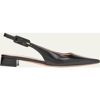 Gianvito Rossi Lindsay patent leather slingback flats - black - EU 41.5