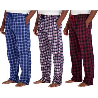3 Pack: Herre Big Tall King Size Pyjama Pants Cotton Super Soft Pyjamas Men Flannel Bottoms Fleece Buffalo Plaid PJ Lounge Pants Sleepwear Pijama