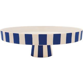 Toppu serveringsfad 27 cm, hvid/blå