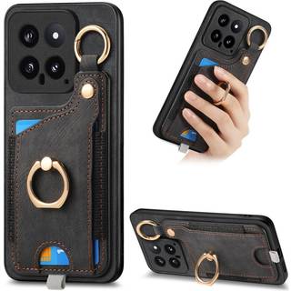 SKALO Xiaomi 14 5G PU-læder Cover med Pung - Sort