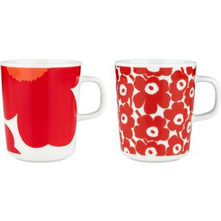 Iso Unikko + Pikkuinen Unikko krus 2-pack, hvid/rød