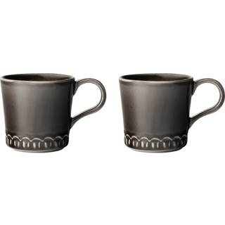 Potteryjo Tulipa Krus 40 Cl 2-pak - Kaffekopper Stentøj Almost Black - 025505-V2440