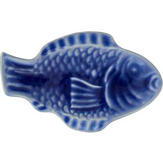 Madam Stoltz Fad Fisk 21,5 Cm t - Serveringsfad Stentøj Blå - KS23-1211BLU