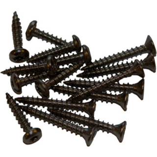 PLUS skruer til træstolpe, sort/sort stål, 3 cm