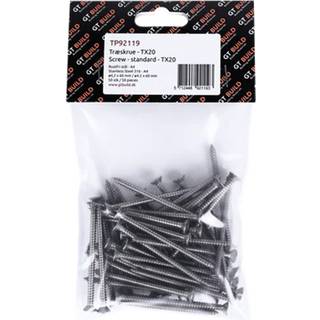 GTBUILD træskrue, TX20, rustfri A4, 4,2 x 60 mm - 50 stk.