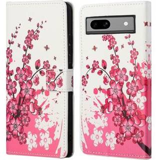 Google Pixel 8a Style Series Pung Taske - Pink Blomster