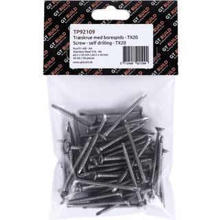 GTBUILD træskrue med borespids, TX20, rustfri A4, 4,2 x 50 mm - 50 stk.