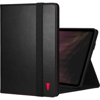iPad Pro 11" Leather Case (5th Gen M4 2024) - Black with Red Detail