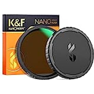 K&F Concept 72mm Variabel ND2-32 Linse Filter & Filter Cap Kit (2 stk) Justerbar neutral densitet Linse Filter med TPU-filterh?tte til linsefilte