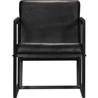Lænestol Ægte Læder - Sort