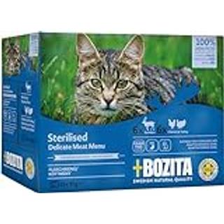 Bozita Feline Multibox Indendørs & Steriliseret kødmenu i sauce 12x85 g