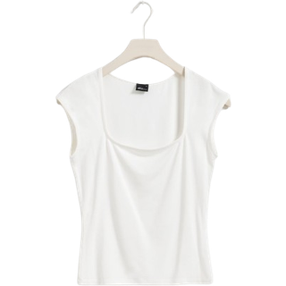Gina Tricot-Soft touch tight top-Toppe-Hvid-S-Dame