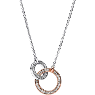Pandora 382778C01-45 Damen-Collier Zweifarbige Verschlungene Kreise