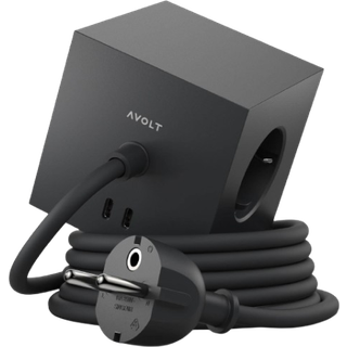 Avolt Square 1 Forlængerledning Med Usb-c / Magnet 3 m - Ledninger & Lampeophæng Plast Stockholm Black - SQ1-EUFC30-30SB