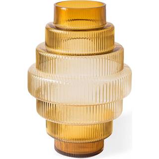 POLSPOTTEN Vases - 'Steps' vase, amber, small in Ocher Glass