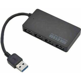USB 3.0 hub med 4 porte Sort