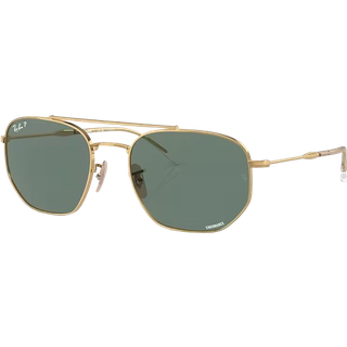 Ray - Ban Unisex RB3707 001/O9 Solbriller Metal Guld Grå Geometrisk Polariseret