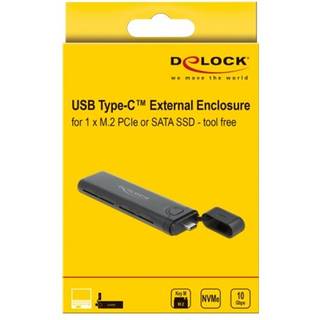 USB-C 3.2 Gen2 til M.2 NVMe PCIe/SATA SSD eksternt kabinet