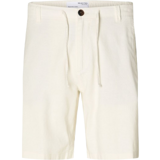 Selected Regular Brody Linen Shorts Cloud Dancer