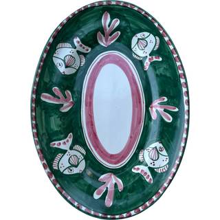 Piccola Home Amalfi Serveringsfad 37 Cm t - Serveringsfad Keramik Grøn - OV3700-A-VER-PE