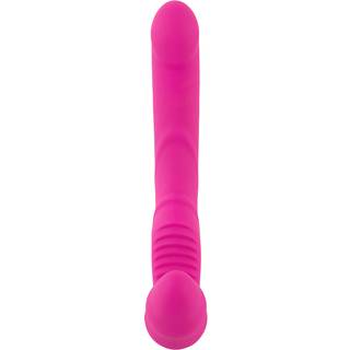 Strepless Strap-On - fastspændelig vibrator (pink)