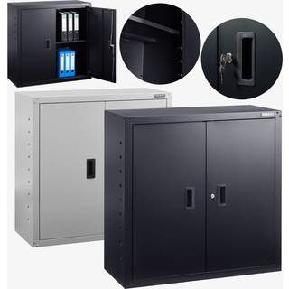Arebos® Arkivskab Kontorskab - 90x40x90cm,2 låger,højdejusterbar hylde