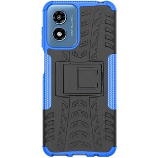 EIDERWOOD Motorola Moto G Play (2024) Hybrid Håndværker Bagside Cover m. Kickstand - Sort / Blå