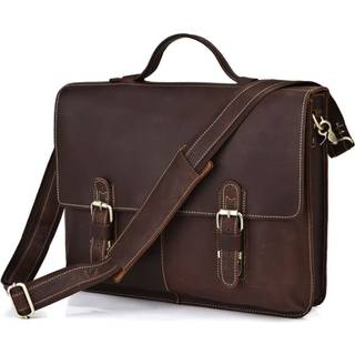 Mørkebrun Student Lædertaske