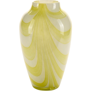 Bahne Interior - Vase med brede swirl striber, gul - H35 cm.