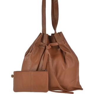 Beuteltasche Leder 37x32cm "Eva" caramel | Greenburry NR-2M-24