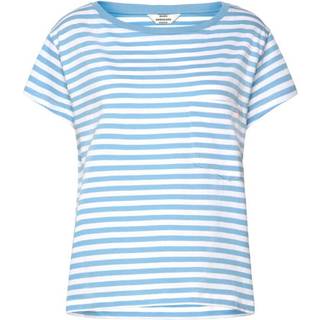 Organic Jersey Stripe Torva Tee - Alaskan Blue/Brilliant White - Mads Nørgaard - Stribet XS