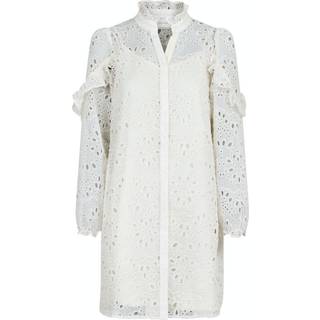 Abby Embroidery Kjole, Ivory, 34