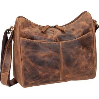 Umhängetasche Leder 30x24cm "Vintage" Hobo Bag antikbraun | Greenburry 1534-25