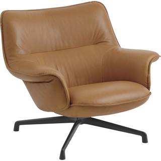 Muuto Doze Lænestol Lav Ryg Refine Leather Cognac/Anthracite Black