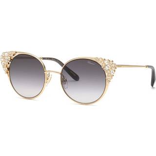 Chopard Kvinde SCHL06S 300 Solbriller Metal Guld Røg Rund Antiblænding Skygge