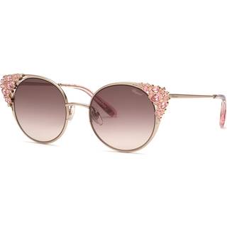 Chopard Kvinde SCHL06S 0A39 Solbriller Metal Guld Brun Rund Antiblænding Skygge