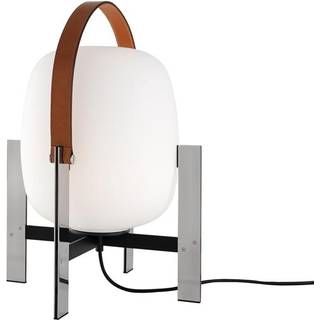 Santa & Cole - Cesta Metálica Bordlampe w/Handle Stainless Steel/White Opal Glass Santa & Col