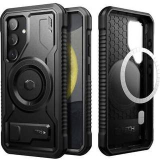 Samsung Galaxy S24 Tech-Protect Kevlar Håndværker Plastik Cover m. Skærmbeskyttelse & Kickstand - Sort