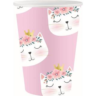 Papkrus katte lyserød 6-pak