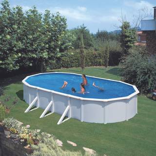 Summer Fun OLBIA Supreme poolsæt med stålvægge, inkl. sandfilteranlæg og stige, hvid, 730 x 360 cm