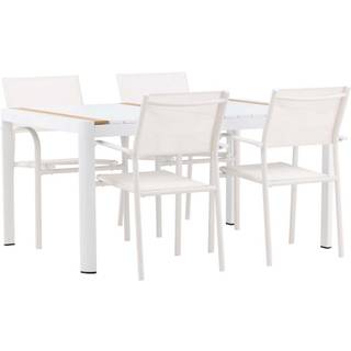 Togo havesæt bord 90x150cm hvid, 4 stole Santorini hvid.