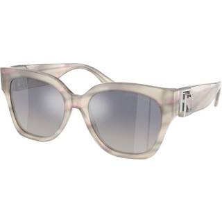 Ralph Lauren Kvinde RL8221 THE OVERSZED RICKY 61774L Solbriller Acetat Grå Blå Sommerfugl Normal Skygge