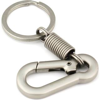 Maycom Retro Style Simple Strong Carabiner Shape Keychain Key Chain Ring Keying KeyFob Key Holder (Matte Silver)