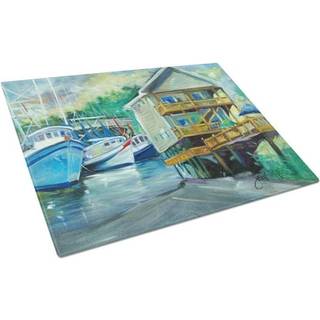 Caroline's Treasures JMK1069LCB Ocean Springs Harbor Landing Glass Cutting Board Stor dekorativt tempereret glas Køkkenskæring og serveringsplade